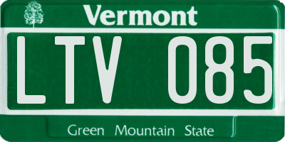 VT license plate LTV085