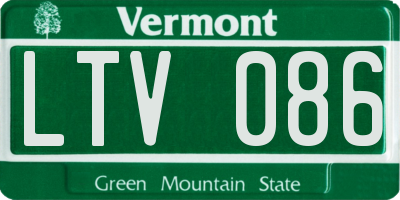 VT license plate LTV086