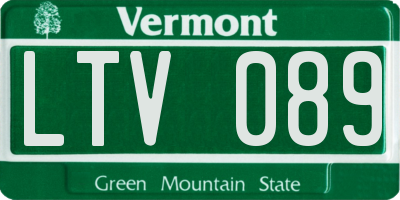 VT license plate LTV089