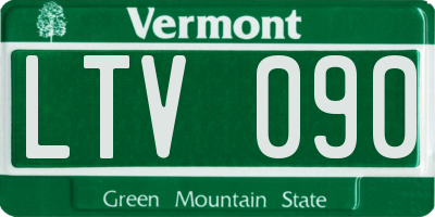 VT license plate LTV090