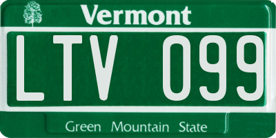 VT license plate LTV099