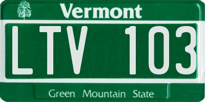 VT license plate LTV103
