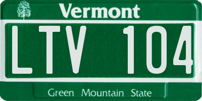 VT license plate LTV104