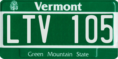 VT license plate LTV105