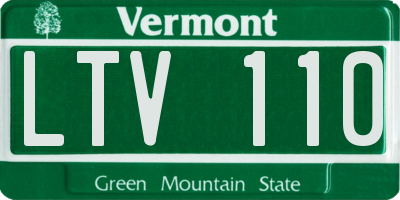VT license plate LTV110