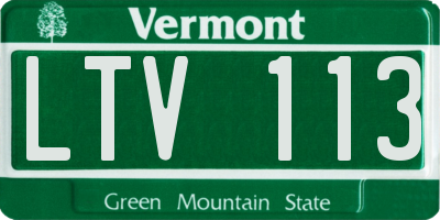 VT license plate LTV113