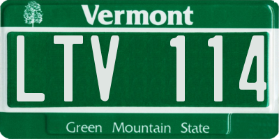 VT license plate LTV114