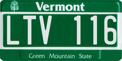 VT license plate LTV116