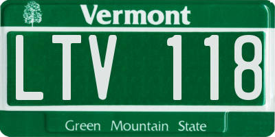 VT license plate LTV118