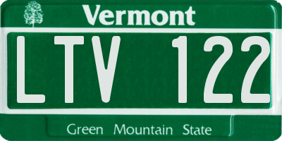 VT license plate LTV122