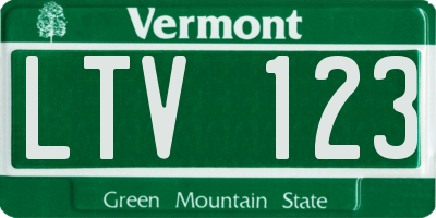 VT license plate LTV123