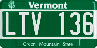 VT license plate LTV136