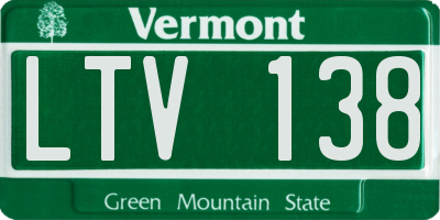 VT license plate LTV138