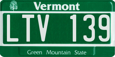VT license plate LTV139