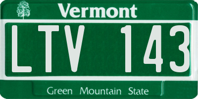 VT license plate LTV143