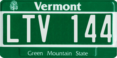 VT license plate LTV144