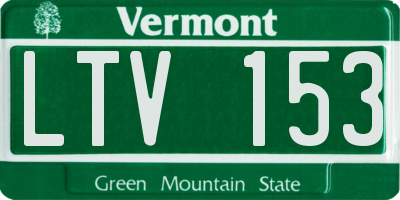 VT license plate LTV153