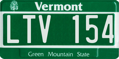 VT license plate LTV154