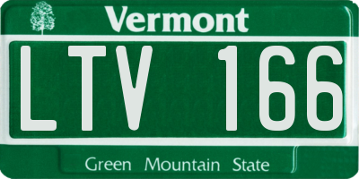 VT license plate LTV166