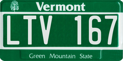 VT license plate LTV167