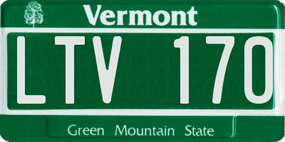 VT license plate LTV170
