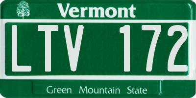 VT license plate LTV172