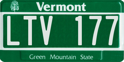 VT license plate LTV177