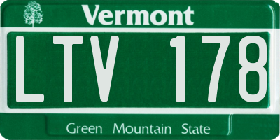 VT license plate LTV178
