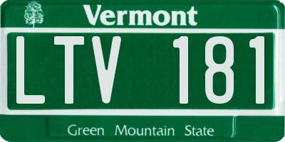 VT license plate LTV181