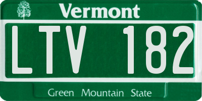 VT license plate LTV182
