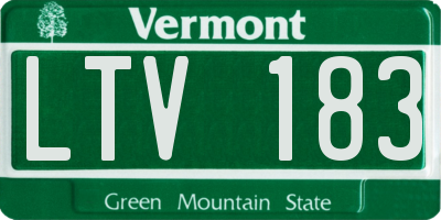 VT license plate LTV183