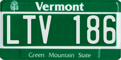 VT license plate LTV186