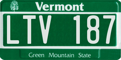 VT license plate LTV187