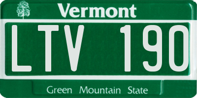 VT license plate LTV190
