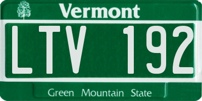 VT license plate LTV192