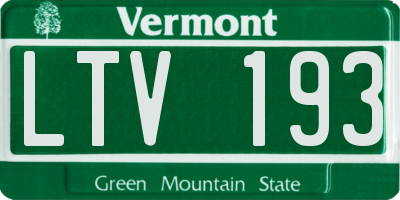 VT license plate LTV193