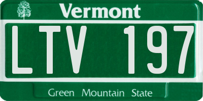 VT license plate LTV197