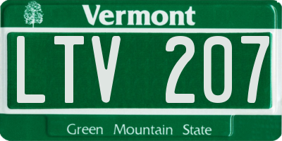 VT license plate LTV207