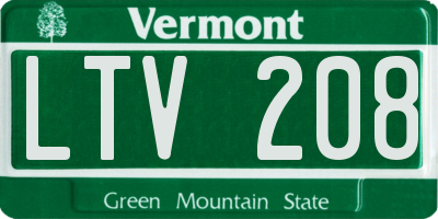 VT license plate LTV208