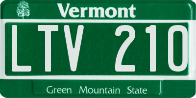 VT license plate LTV210