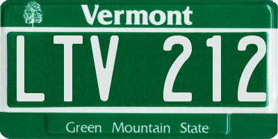 VT license plate LTV212