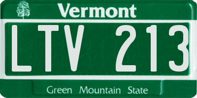 VT license plate LTV213
