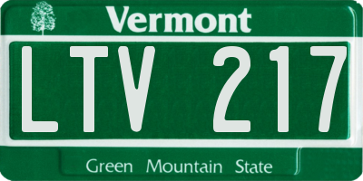 VT license plate LTV217