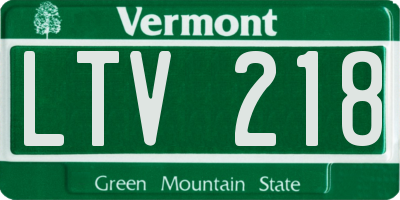 VT license plate LTV218