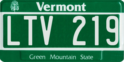 VT license plate LTV219