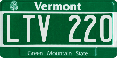 VT license plate LTV220