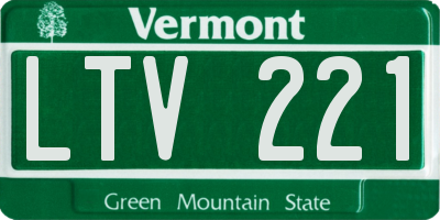 VT license plate LTV221