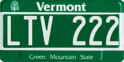 VT license plate LTV222