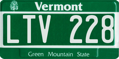 VT license plate LTV228