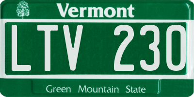 VT license plate LTV230